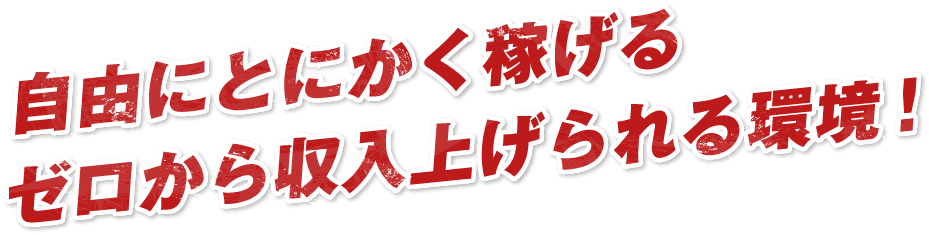 自由にとにかく稼げるゼロから収入上げられる環境!